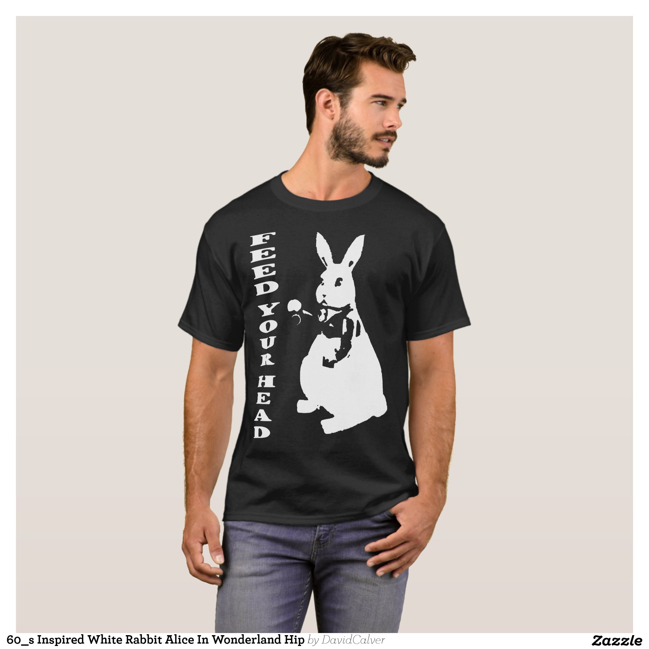 60_s Inspired White Rabbit Alice In Wonderland Hip T-Shirt