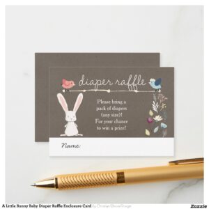 A Little Bunny Baby Diaper Raffle Enclosure Card
