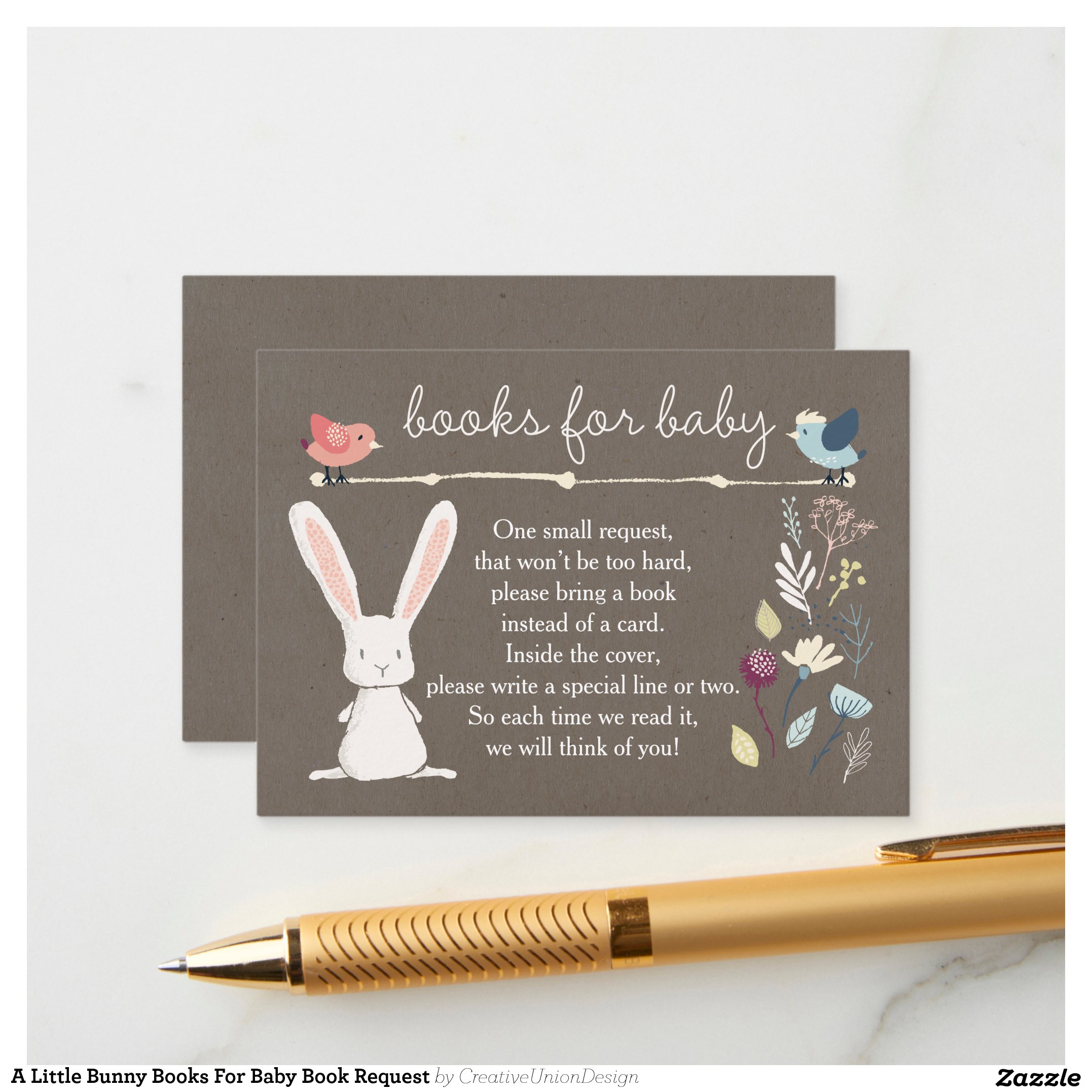 A Little Bunny Books For Baby Book Request Enclosure Card