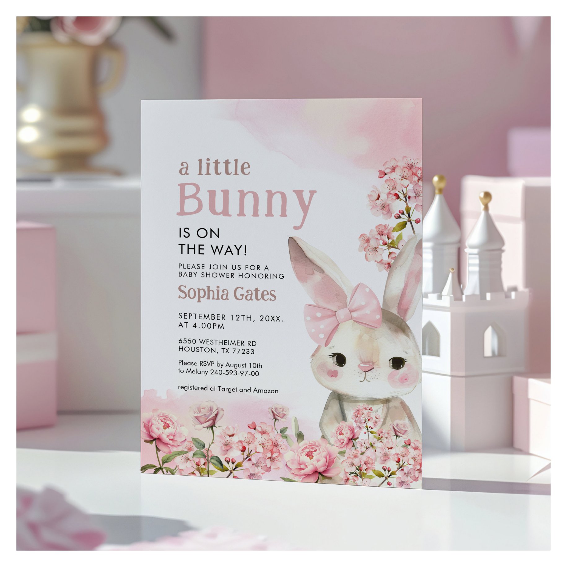 A Little Bunny is on the Way Baby Shower Invitation