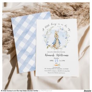 A little bunny is on the way baby shower Invite
