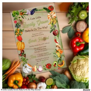 A Little Locally Grown Baby Is On the Way Shower Acrylic Invitations