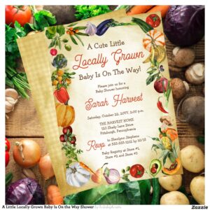 A Little Locally Grown Baby Is On the Way Shower Invitation