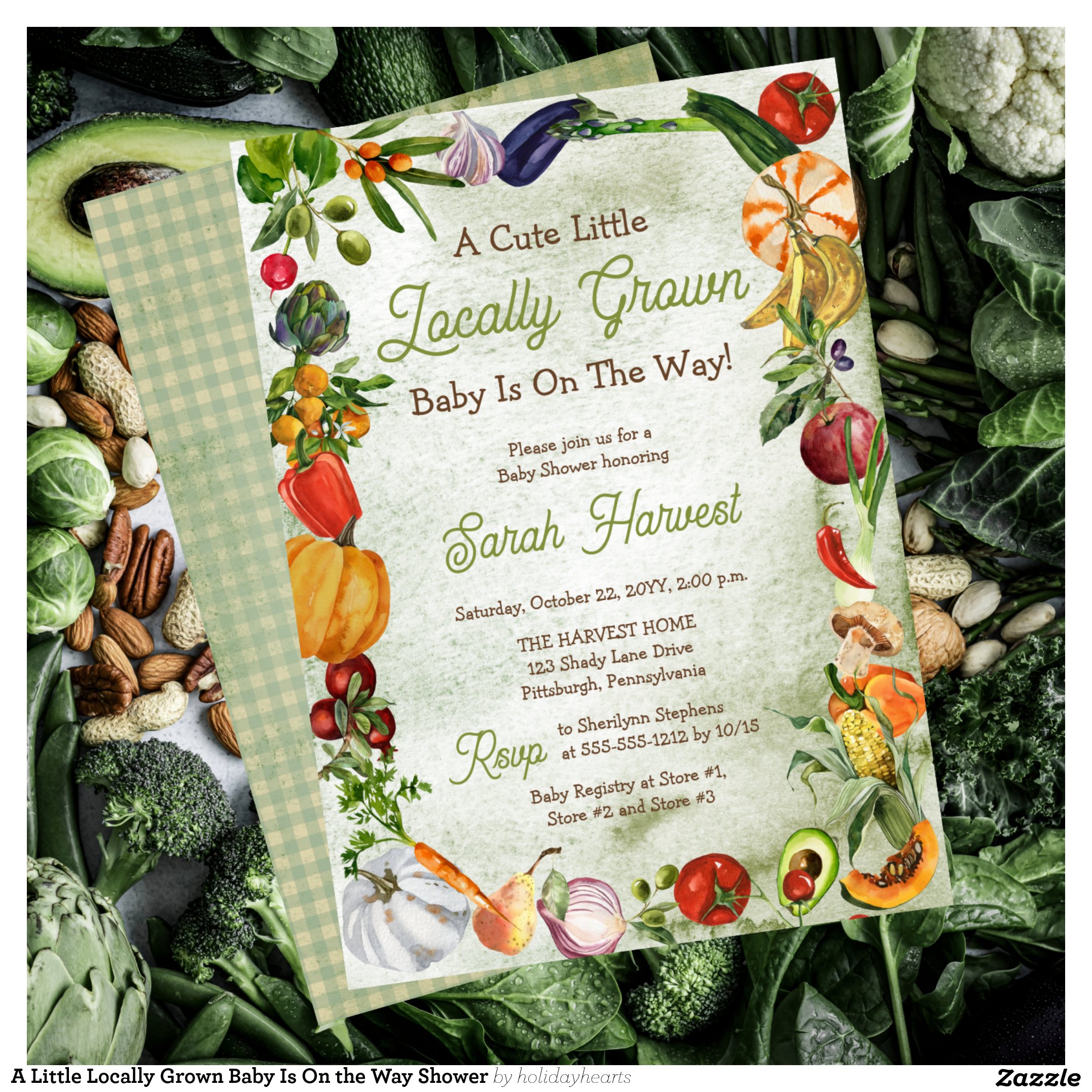 A Little Locally Grown Baby Is On the Way Shower Invitation