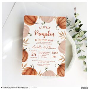 A Little Pumpkin Girl Baby Shower Invitation