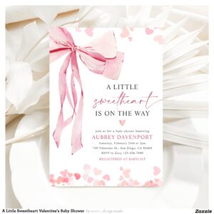 A Little Sweetheart Valentine's Baby Shower Invitation