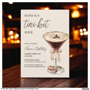 A Tini Bit Older Espresso Martini Birthday Party Invitation