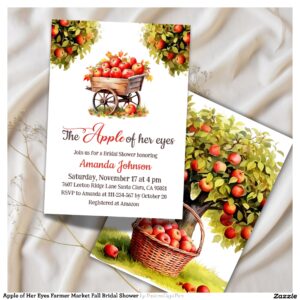 Apple of Her Eyes Farmer Market Fall Bridal Shower Invitation