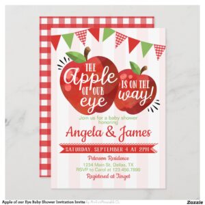 Apple of our Eye Baby Shower Invitation Invite