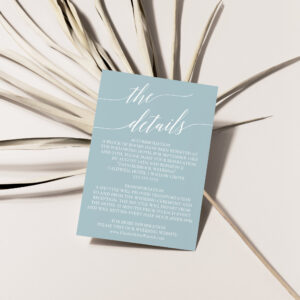 Aqua Beach Coordinate Wedding Details Enclosure Card