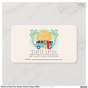 Babies on Board Van Gender-Neutral Diaper Raffle Business Card
