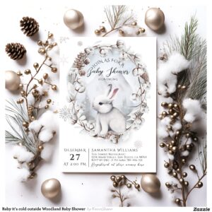 Baby it's cold outside Woodland Baby Shower Invitation