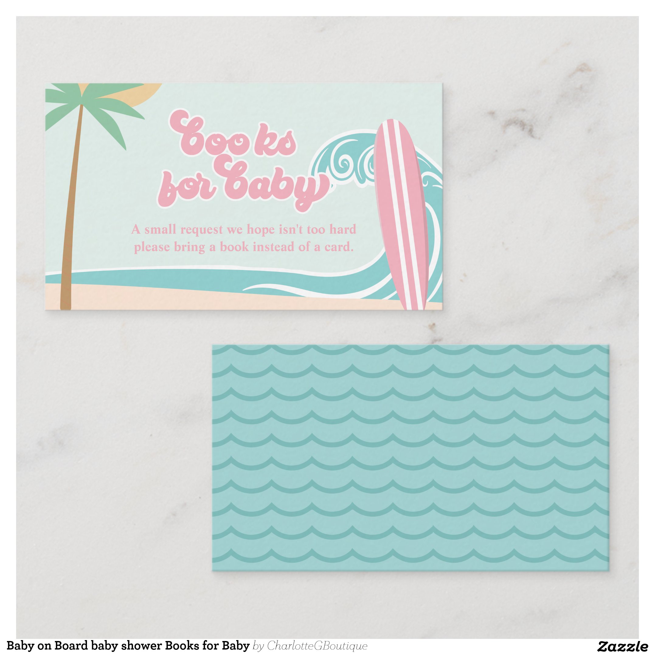 Baby on Board baby shower Books for Baby Enclosure Card