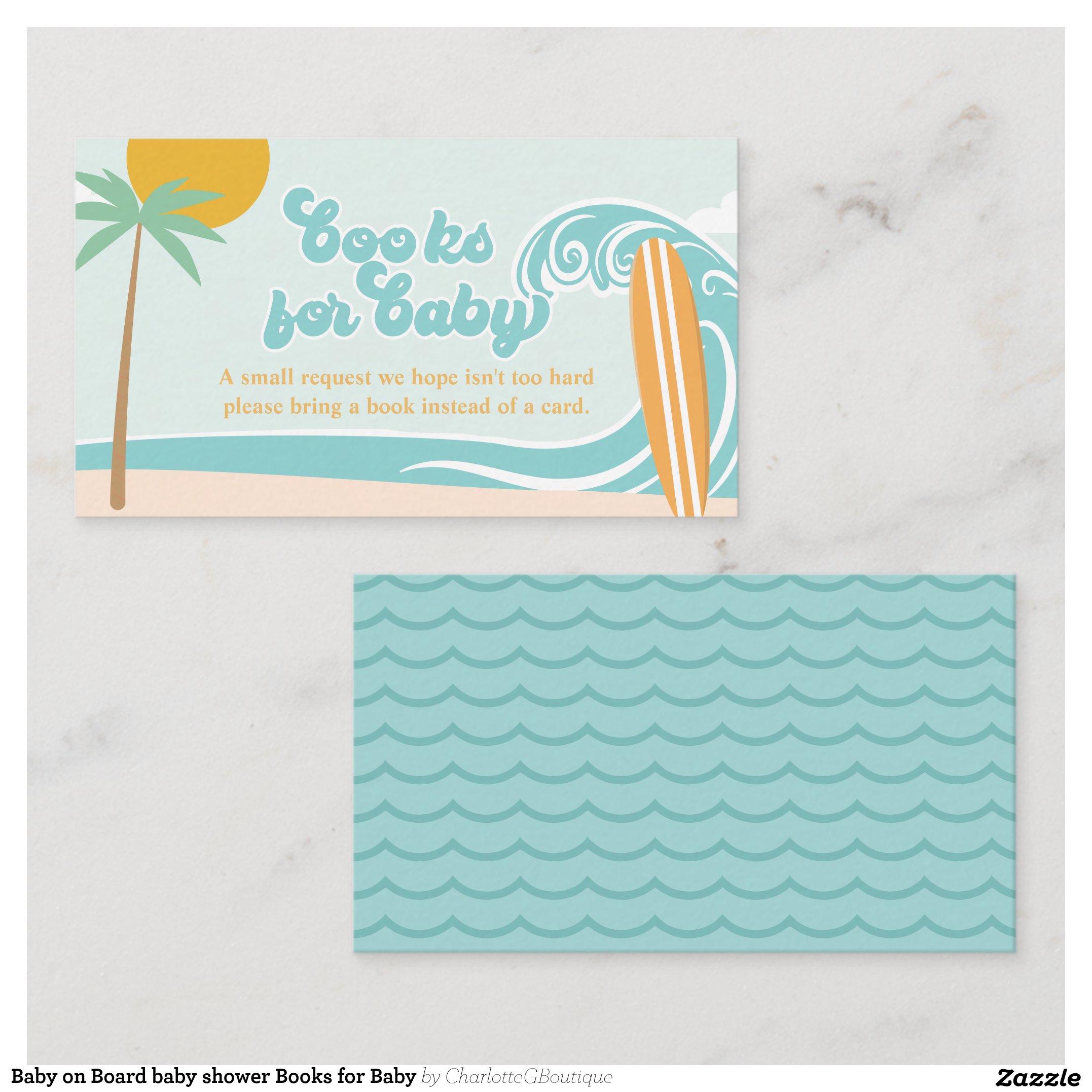 Baby on Board baby shower Books for Baby Enclosure Card