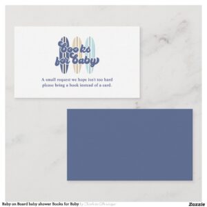 Baby on Board baby shower Books for Baby Enclosure Card