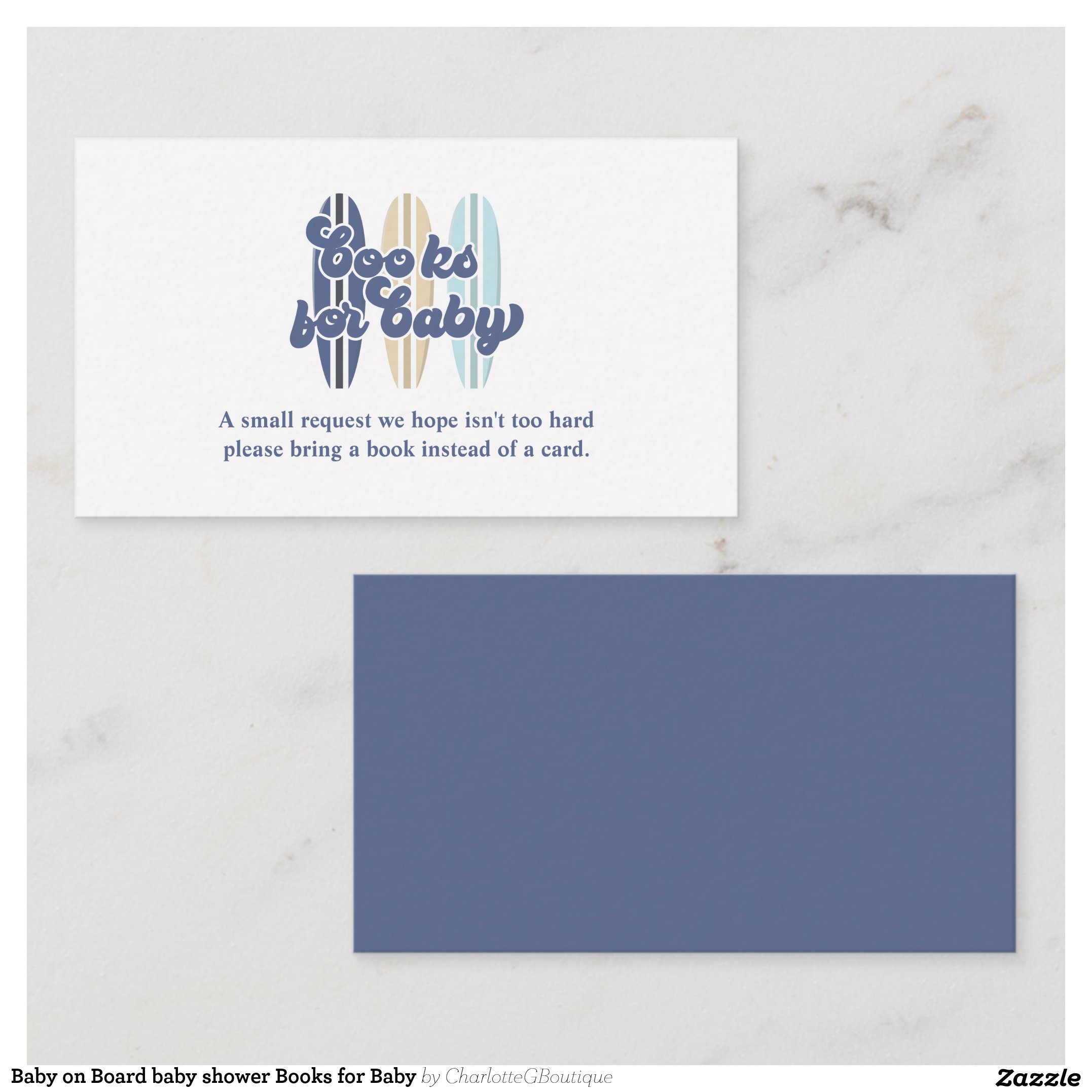 Baby on Board baby shower Books for Baby Enclosure Card