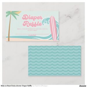 Baby on Board baby shower Diaper Raffle Enclosure Card