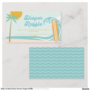 Baby on Board baby shower Diaper Raffle Enclosure Card