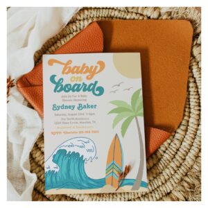 Baby on Board Baby Shower Invitation Surf Baby