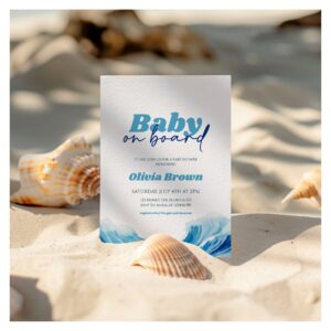 Baby on Board Baby Shower Invitation, Surf Baby Invitation
