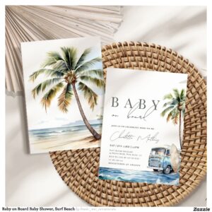 Baby on Board Baby Shower, Surf Beach Invitation