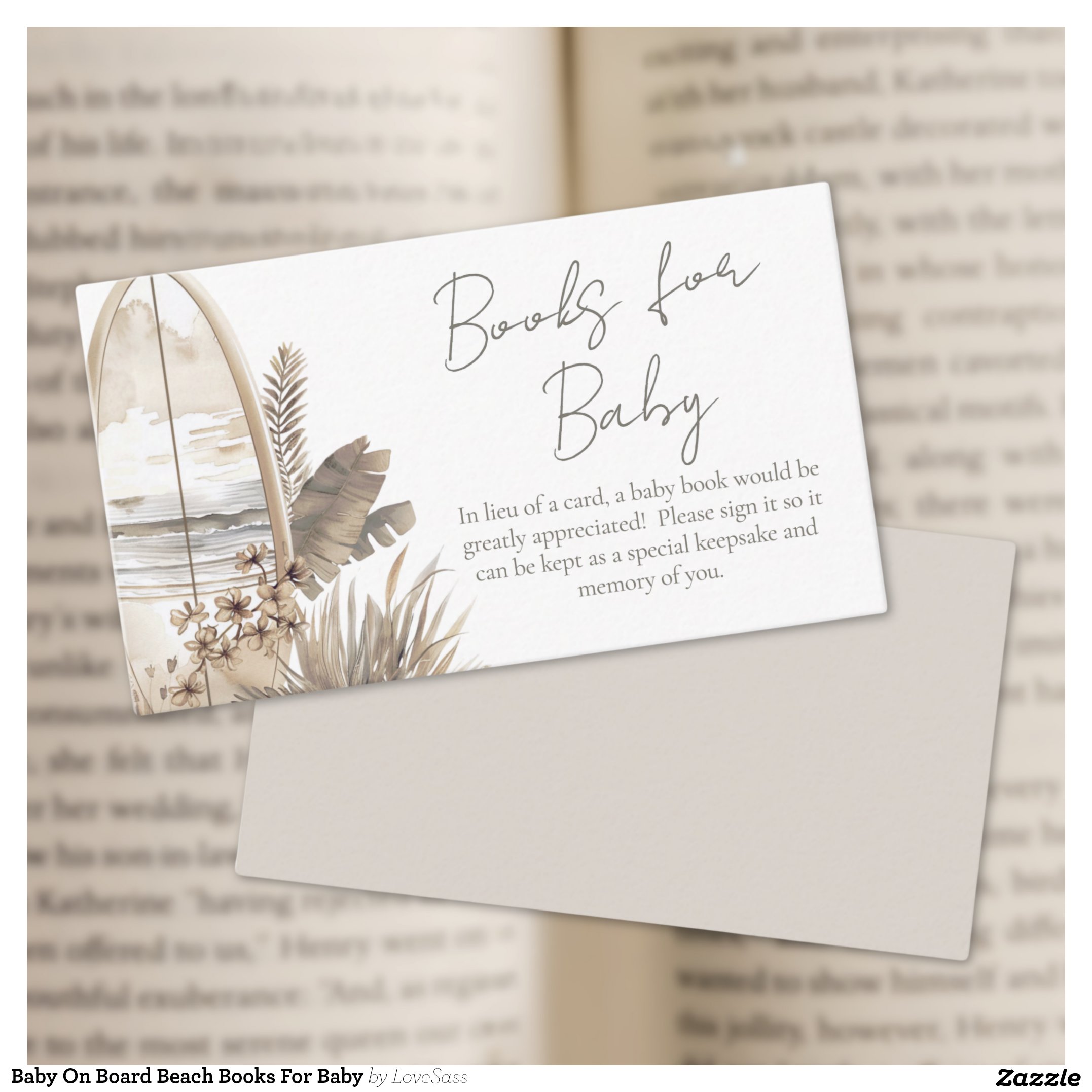 Baby On Board Beach Books For Baby Enclosure Card