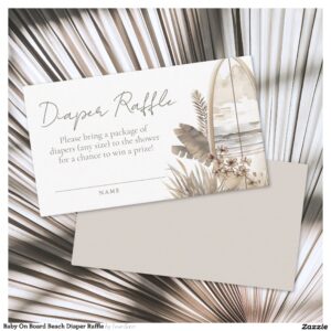 Baby On Board Beach Diaper Raffle Enclosure Card