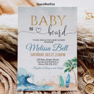 Baby on Board Invitation Under the Sea invites Boy