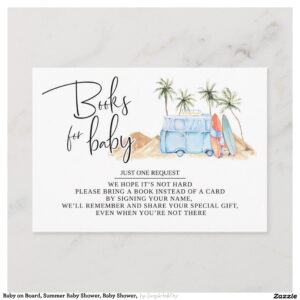 Baby on Board, Summer Baby Shower, Baby Shower, Enclosure Card