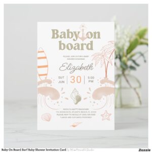 Baby On Board Surf Baby Shower Invitation Card