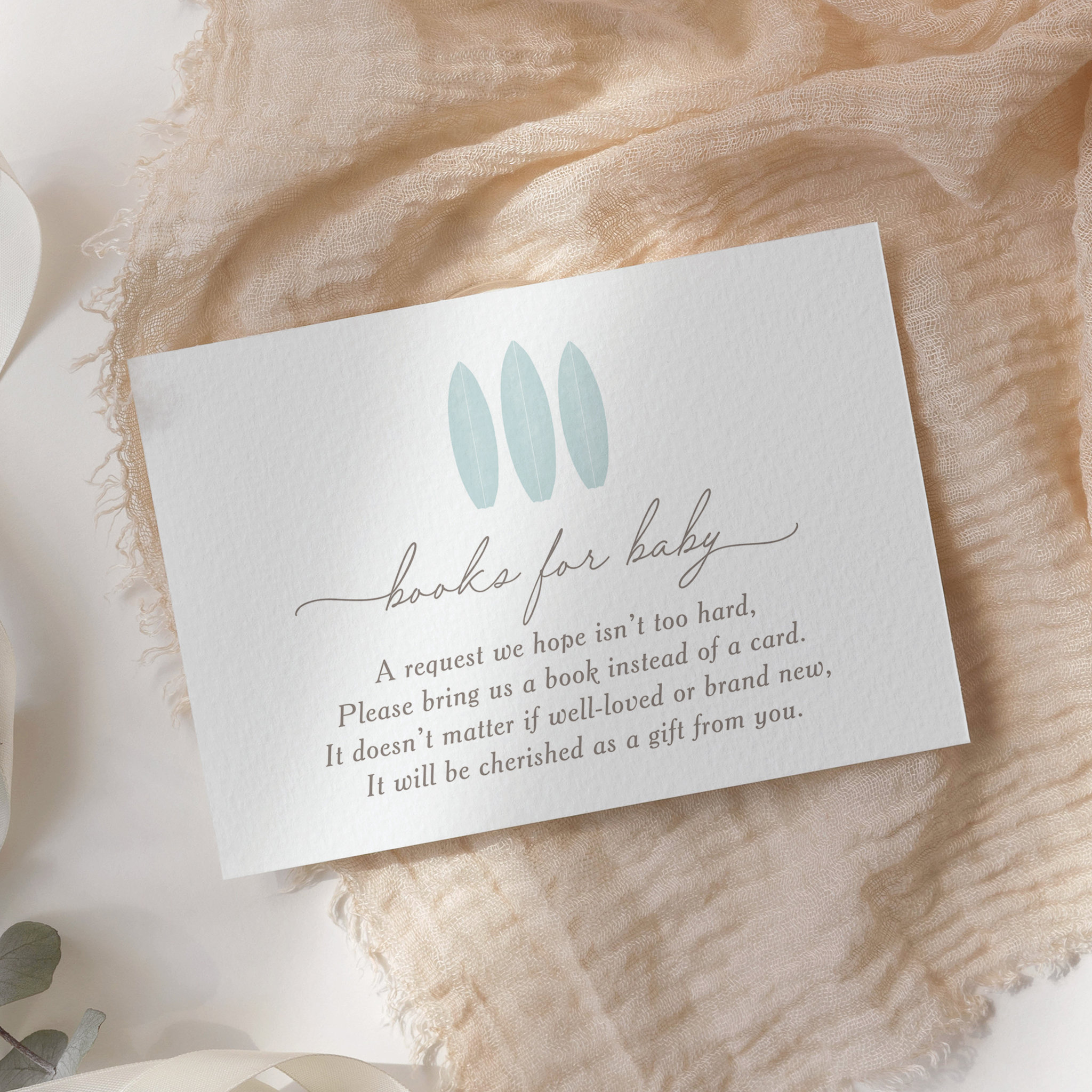 Baby on Board Surfboard Books for Baby Enclosure Card