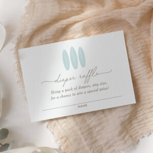 Baby on Board Surfboard Diaper Raffle Ticket Enclosure Card