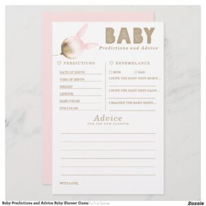 Baby Predictions and Advice Baby Shower Game