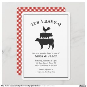 BBQ Rustic Couples Baby Shower Baby Q Invitation