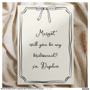 Be my bridesmaid? Coquette Bow Bridesmaid Proposal Invitation