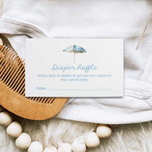Beach Boy Baby Shower Diaper Game Ticket Enclosure Card