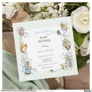 Beatrix Potter Peter the Rabbit Baby Shower Invitation