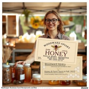 Beekeeper Business Card Honeycomb and Bee