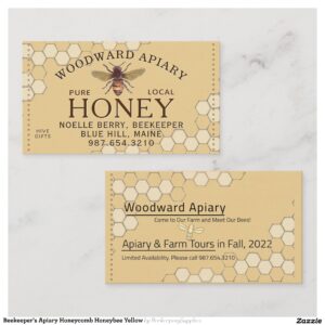 Beekeeper's Apiary Honeycomb Honeybee Yellow Enclosure Card
