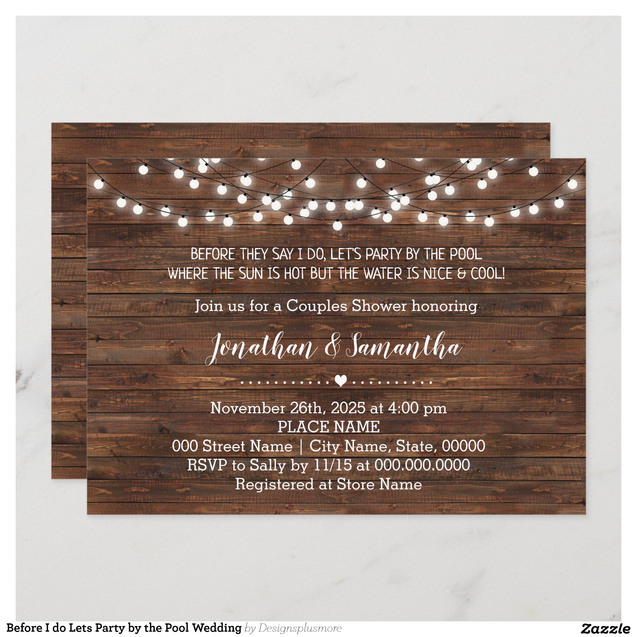 Before I do Lets Party by the Pool Wedding Invitation