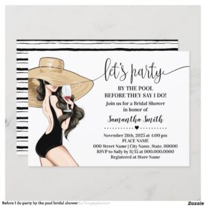Before I do party by the pool bridal shower Invitation