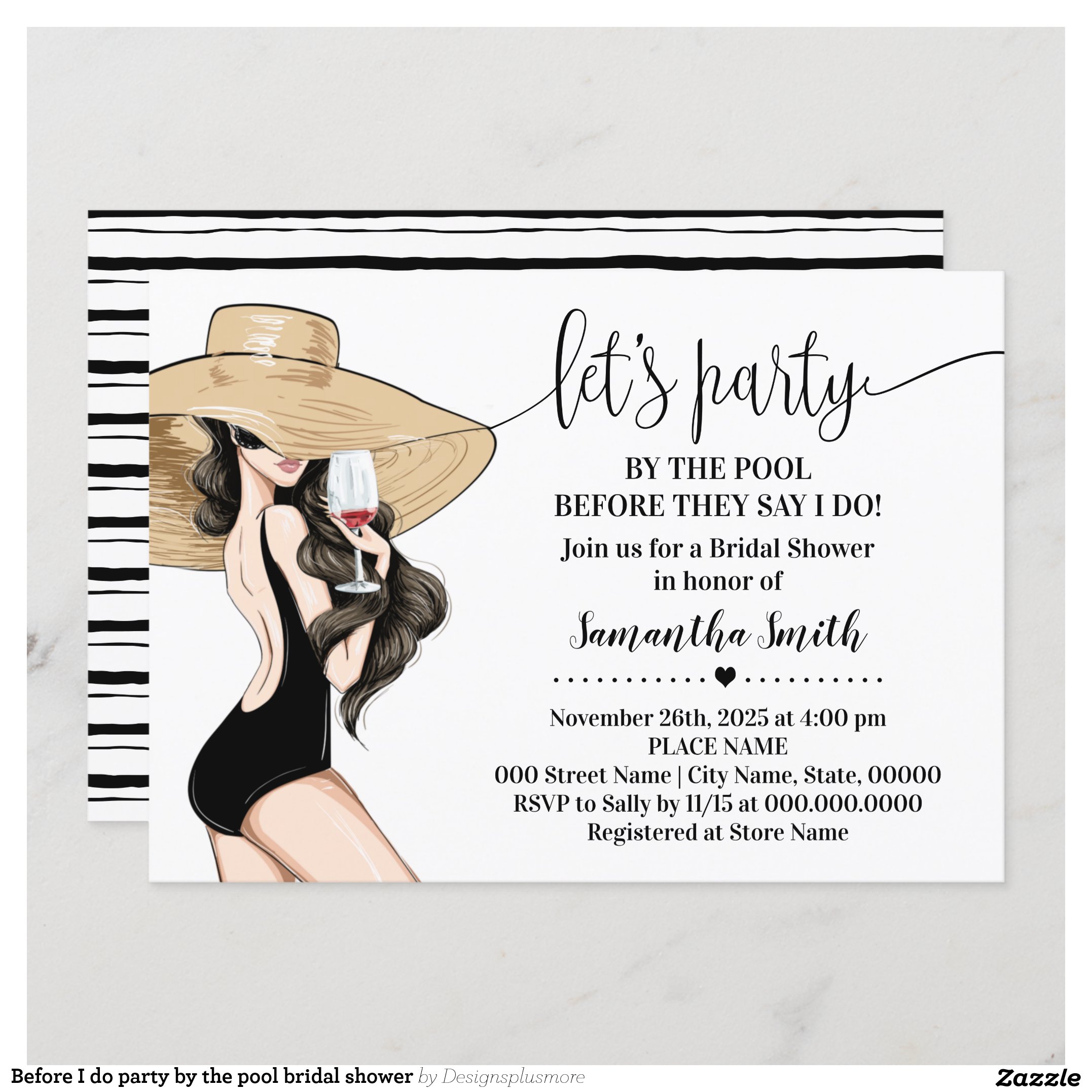 Before I do party by the pool bridal shower Invitation