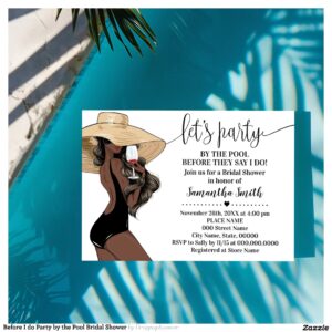 Before I do Party by the Pool Bridal Shower Invitation