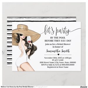Before I do Party by the Pool Bridal Shower Invitation