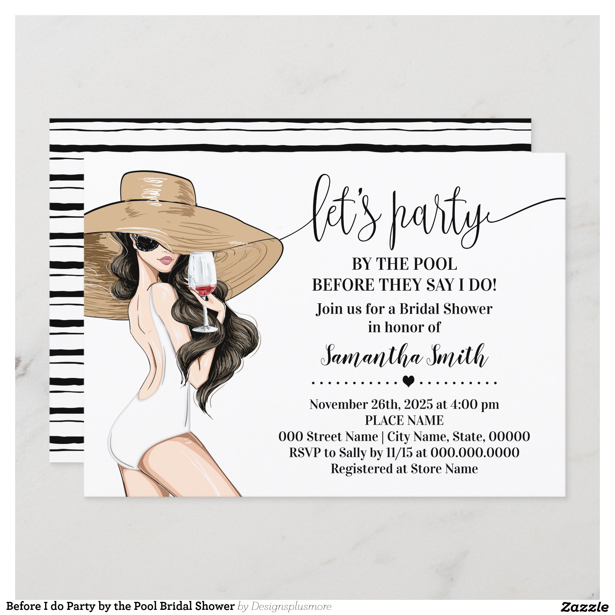 Before I do Party by the Pool Bridal Shower Invitation
