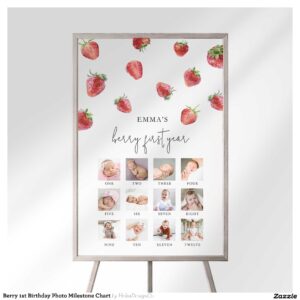 Berry 1st Birthday Photo Milestone Chart Foam Board