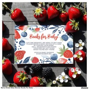 Berry Sweet Baby Shower Books For Baby Enclosure Card