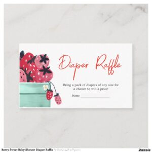 Berry Sweet Baby Shower Diaper Raffle Enclosure Card