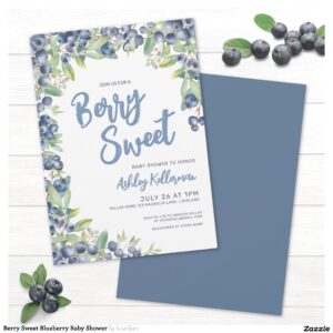 Berry Sweet Blueberry Baby Shower Invitation