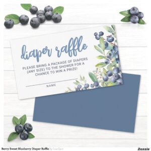 Berry Sweet Blueberry Diaper Raffle Enclosure Card